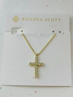 Kendra Scott Gold Crystal Cross Pendant Necklace